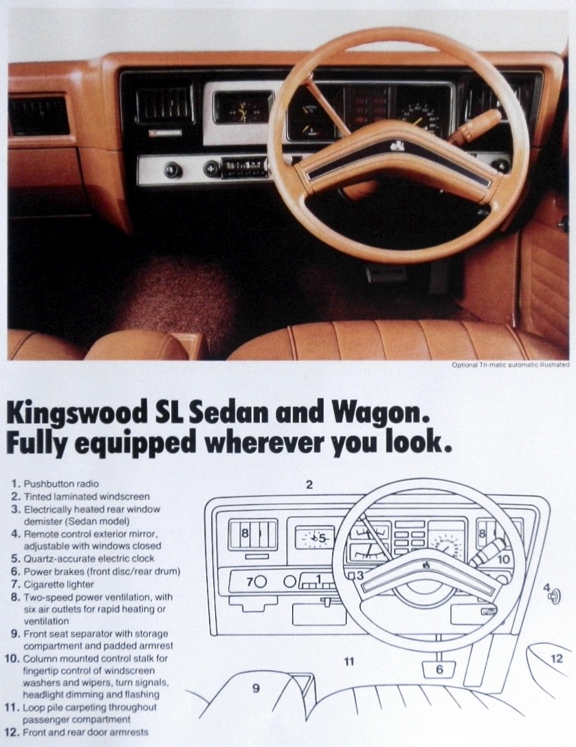 1978 Holden HZ Optional Equipment Brochure Page 1